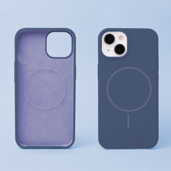 Кейс Silicone Thin Mag за iPhone 16 Pro (6.3), тъмносин