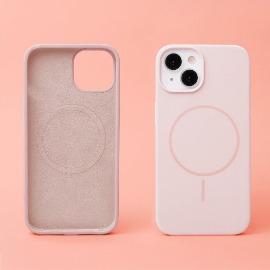 Кейс Silicone Thin Mag за iPhone 17 (6.3), светлорозов