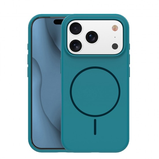 Кейс Silicone Thin Mag за iPhone 17 (6.3), тюркоазен