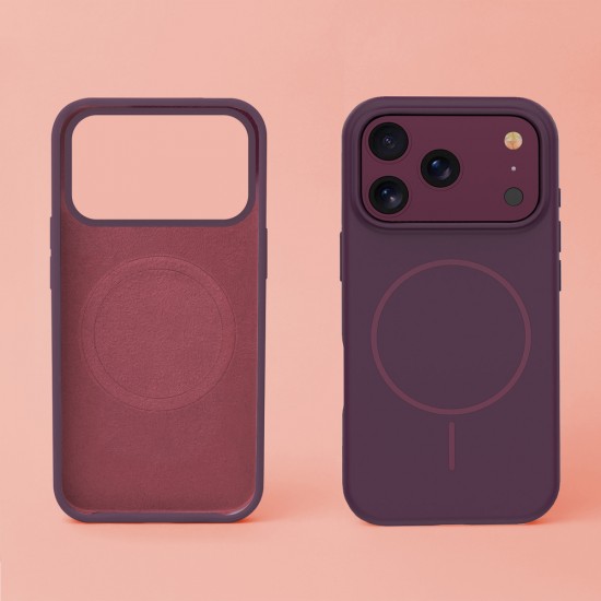 Кейс Silicone Thin Mag за iPhone 17 Pro / 18 Pro, бордо