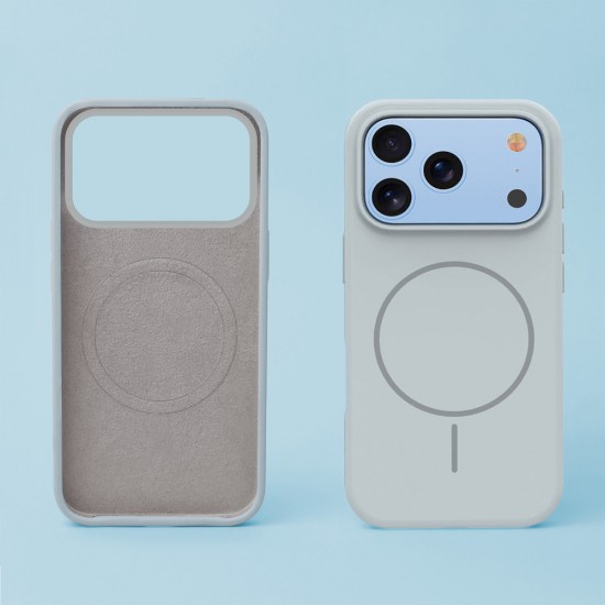 Кейс Silicone Thin Mag за iPhone 17 Pro / 18 Pro, сребрист