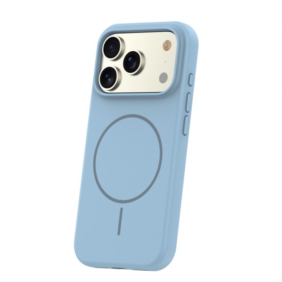 Кейс Silicone Thin Mag за iPhone 17 Pro / 18 Pro, светлосин