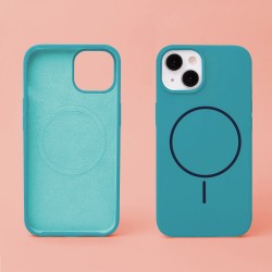 Кейс Silicone Thin Mag за iPhone 17 Pro / 18 Pro, тюркоазен