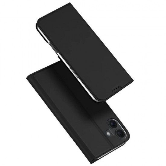 Кожен калъф тефтер Dux Ducis SKIN PRO, За iPhone 16 (6.1), Черен от Fonax.bg