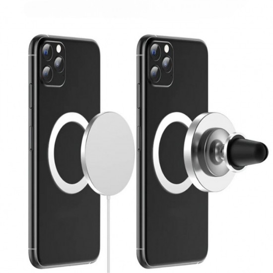 Кръгъл ринг-стикер bSmart Magnetic, съвместим с MagSafe аксесоари, Сребрист от Fonax.bg