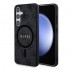 Оригинален кейс Guess 4G Collection Leather Metal Logo MagSafe, За Samsung Galaxy S24 (S921B), Черен