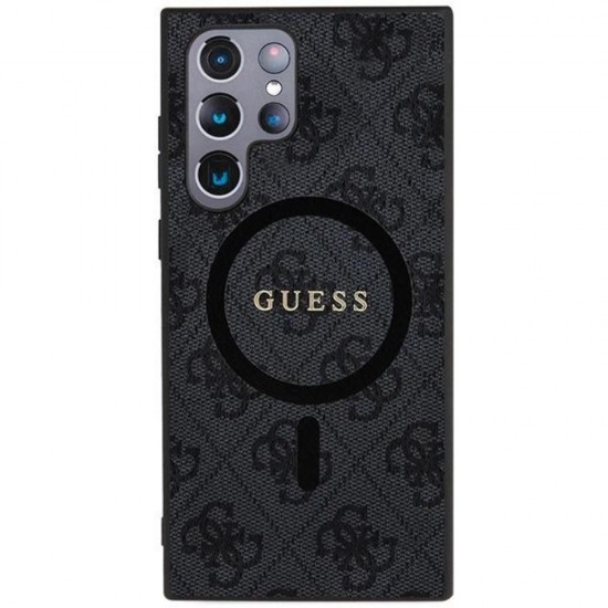 Оригинален кейс Guess 4G Collection Leather Metal Logo MagSafe, За Samsung Galaxy S24 Ultra (S928B), Черен от Fonax.bg