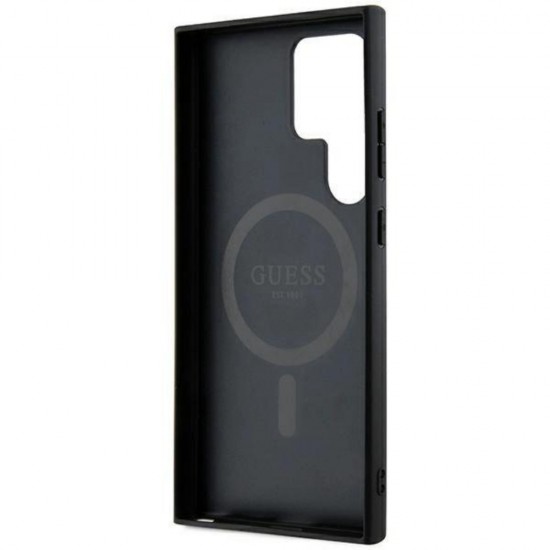 Оригинален кейс Guess 4G Collection Leather Metal Logo MagSafe, За Samsung Galaxy S24 Ultra (S928B), Черен от Fonax.bg