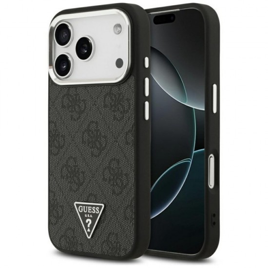 Оригинален кейс Guess 4G Triangle Metal Logo MagSafe, За iPhone 17 Pro (6.3), Черен от Fonax.bg