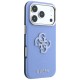 Оригинален кейс Guess Grained Big Resin Logo, за iPhone 18 Pro / 17 Pro, светлосин