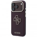 Оригинален кейс Guess Grained Big Resin Logo, за iPhone 18 Pro Max / 17 Pro Max, бордо