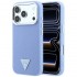 Оригинален кейс Guess Grained Triangle Logo MagSafe, за iPhone 18 Pro Max / 17 Pro Max, светлосин