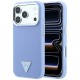 Оригинален кейс Guess Grained Triangle Logo MagSafe, за iPhone 18 Pro Max / 17 Pro Max, светлосин