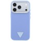 Оригинален кейс Guess Grained Triangle Logo MagSafe, за iPhone 18 Pro Max / 17 Pro Max, светлосин