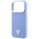 Оригинален кейс Guess Grained Triangle Logo MagSafe, за iPhone 18 Pro Max / 17 Pro Max, светлосин