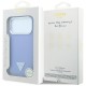 Оригинален кейс Guess Grained Triangle Logo MagSafe, за iPhone 18 Pro Max / 17 Pro Max, светлосин