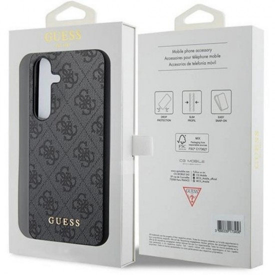 Оригинален кейс Guess HC 4G Metal Gold Logo, За Samsung Galaxy S24 (S921B), Черен от Fonax.bg