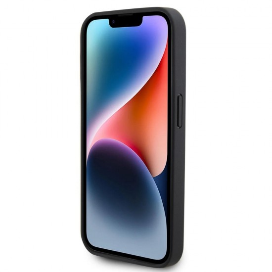 Оригинален кейс Guess HC Croco Triangle Metal Logo, За iPhone 15 Pro (6.1), Черен от Fonax.bg