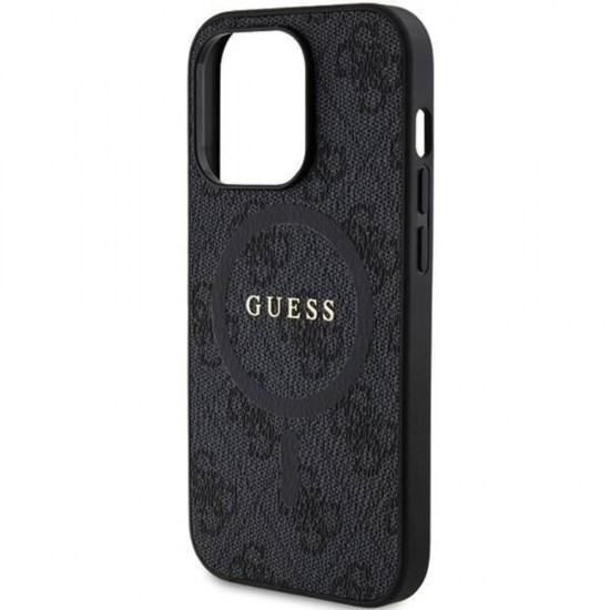Оригинален кейс Guess HC MagSafe PU 4G Ring Classic Logo, За iPhone 15 Pro (6.1), Черен от Fonax.bg