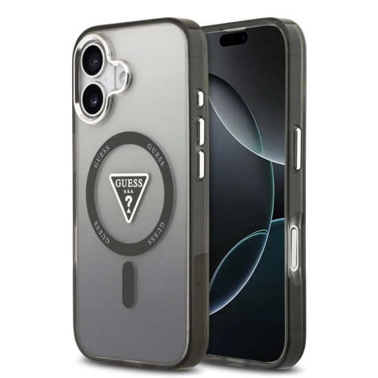 Оригинален кейс Guess IML Gradient Triangle Logo, За iPhone 17 (6.3), Черен от Fonax.bg