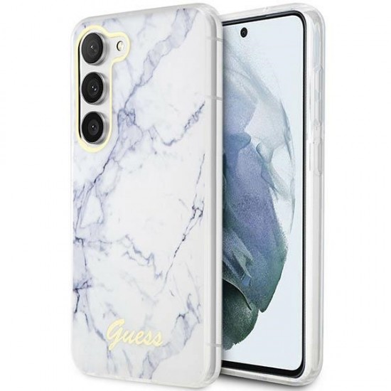 Оригинален кейс Guess Marble, За Samsung Galaxy S23 Ultra (S918B), Бял от Fonax.bg