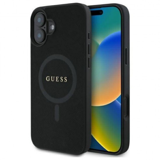 Оригинален кейс Guess Saffiano MagSafe, За iPhone 16 (6.1), Черен от Fonax.bg