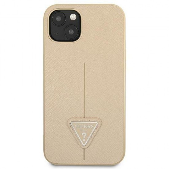 Оригинален кейс Guess Saffiano Triangle Logo, За iPhone 14 (6.1), Бежов от Fonax.bg