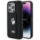 Оригинален кейс Karl Lagerfeld Gripstand Saffiano Choupette Pins, За iPhone 15 Pro (6.1), Черен от Fonax.bg