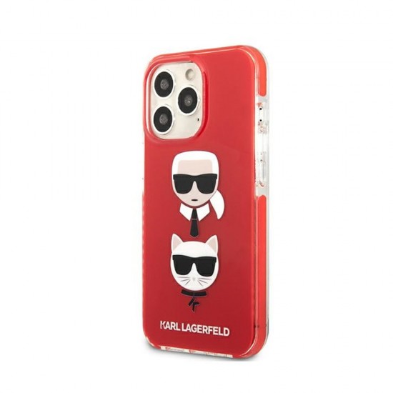 Оригинален кейс Karl Lagerfeld Karl and Choupette Head, За iPhone 13 Pro (6.1), Червен от Fonax.bg