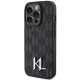 Оригинален кейс Karl Lagerfeld Leather Monogram Hot Stamp Metal Logo, За iPhone 15 Pro (6.1), Черен от Fonax.bg