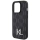 Оригинален кейс Karl Lagerfeld Leather Monogram Hot Stamp Metal Logo, За iPhone 15 Pro (6.1), Черен от Fonax.bg
