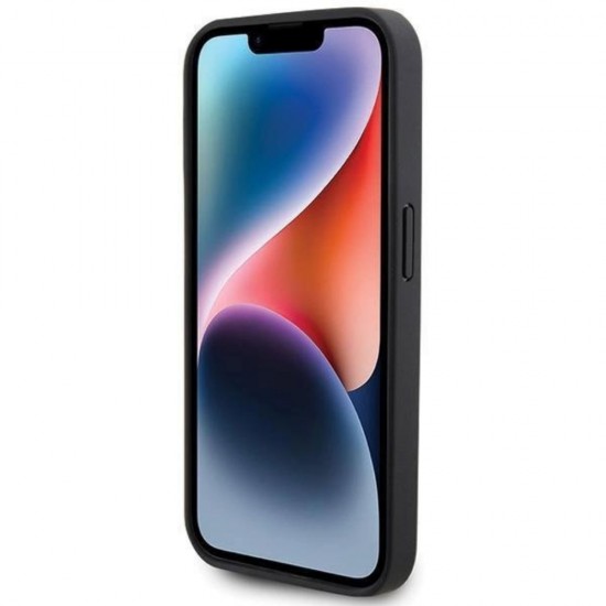 Оригинален кейс Karl Lagerfeld Leather Monogram Hot Stamp Metal Logo, За iPhone 15 Pro (6.1), Черен от Fonax.bg