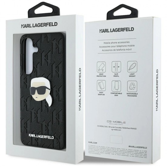 Оригинален кейс Karl Lagerfeld Monogram Pin Logo Karl Head, За Samsung Galaxy S25, Черен от Fonax.bg