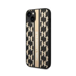 Оригинален кейс Karl Lagerfeld Monogram Stripe, За iPhone 14 Pro (6.1), Кафяв
