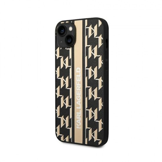 Оригинален кейс Karl Lagerfeld Monogram Stripe, За iPhone 14 Pro (6.1), Кафяв от Fonax.bg