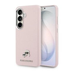 Оригинален кейс Karl Lagerfeld Saffiano KC Metal Logo MagSafe, За Samsung Galaxy S26, Розов