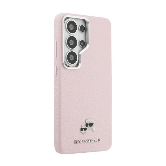 Оригинален кейс Karl Lagerfeld Saffiano KC Metal Logo MagSafe, За Samsung Galaxy S26 Ultra, Розов