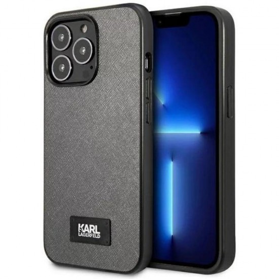 Оригинален кейс Karl Lagerfeld Saffiano Plaque , За iPhone 13 Pro Max (6.7), Сив от Fonax.bg