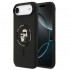 Оригинален кейс Karl Lagerfeld Silicone Double Heads And Circle MagSafe, За iPhone 17 Air (6.9), Черен