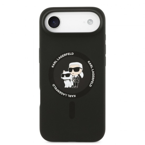Оригинален кейс Karl Lagerfeld Silicone Double Heads And Circle MagSafe, За iPhone 17 Air (6.9), Черен от Fonax.bg