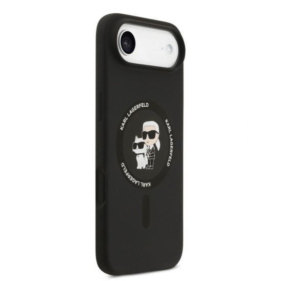 Оригинален кейс Karl Lagerfeld Silicone Double Heads And Circle MagSafe, За iPhone 17 Air (6.9), Черен от Fonax.bg