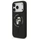 Оригинален кейс Karl Lagerfeld Silicone Double Heads And Circle MagSafe, За iPhone 17 Pro Max (6.9), Черен от Fonax.bg