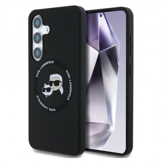 Оригинален кейс Karl Lagerfeld Silicone Double Heads And Circle MagSafe, За Samsung Galaxy S25, Черен от Fonax.bg