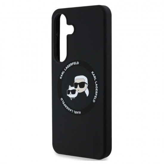Оригинален кейс Karl Lagerfeld Silicone Double Heads And Circle MagSafe, За Samsung Galaxy S25, Черен от Fonax.bg