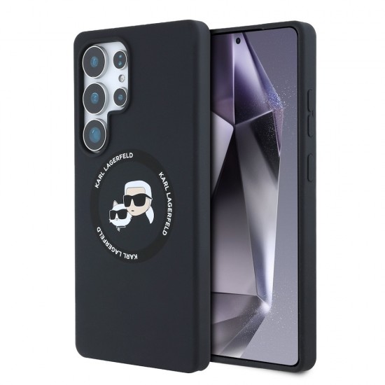 Оригинален кейс Karl Lagerfeld Silicone Double Heads And Circle MagSafe, За Samsung Galaxy S25 Ultra, Черен от Fonax.bg