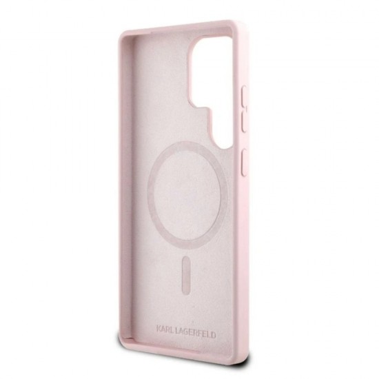 Оригинален кейс Karl Lagerfeld Silicone Double Heads And Circle MagSafe, За Samsung Galaxy S25 Ultra, Розов от Fonax.bg