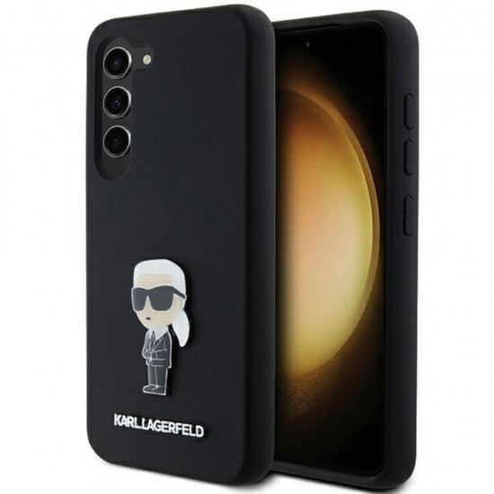 Оригинален кейс Karl Lagerfeld Silicone Ikonik Metal Pin, За Samsung Galaxy S24 (S921B), Черен от Fonax.bg