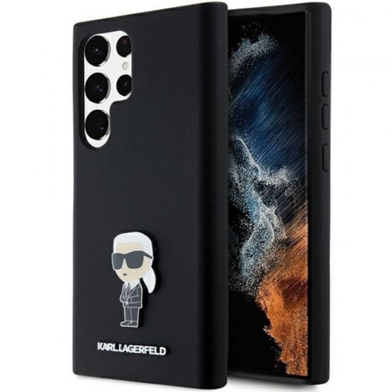 Оригинален кейс Karl Lagerfeld Silicone Ikonik Metal Pin, За Samsung Galaxy S24 Ultra (S928B), Черен от Fonax.bg