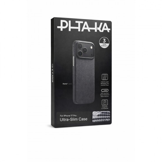 Оригинален кейс Pitaka Aramid ProGuard, За iPhone 17 Pro (6.3), Черен от Fonax.bg