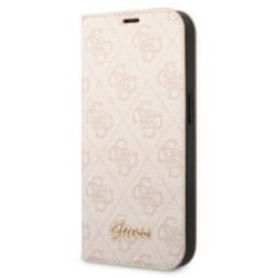 Оригинален тефтер Guess 4G Vintage Gold Logo, За iPhone 14 Pro Max (6.7), Розов